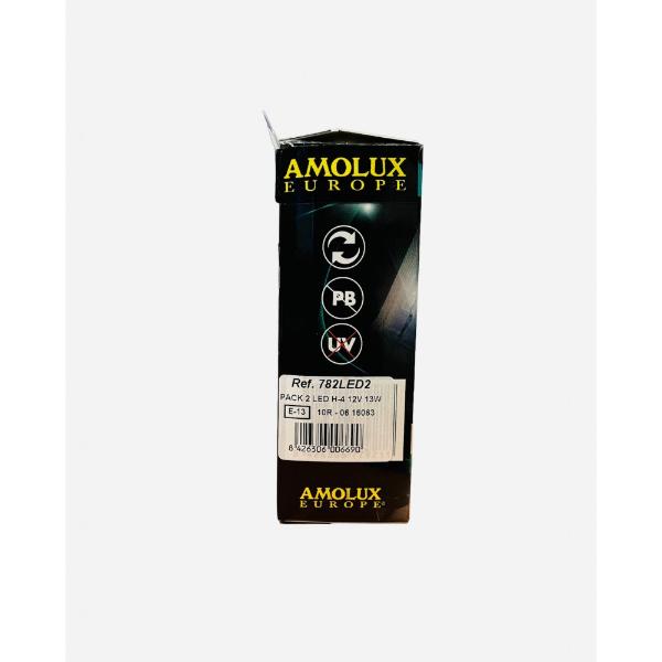 AMOLUX 782LED2 - LAMPARA LED H-4 12V 13W 6000K HOMOLOGADA (2 UND)