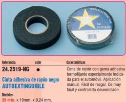 XB COMPONENTES 242519NG - CINTA ADHESIVA RAYON TEXTIL ELECTRICAL 25METROS X 19MM