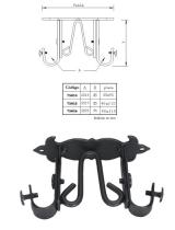 ZORRO B75015 - SOPORTE TECHO DOBLE EXTENSIBLE BARRA 19 MM. (2 UNIDADES)