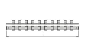 ASLAK 28930105 - REGLETA PARA VASOS 1/2" UN CARRIL 430MM