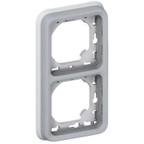 LEGRAND 069685 - Marco de empotrar Plexo modular gris - 2 elementos verticale