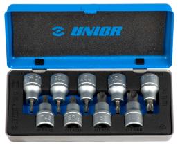 UNIOR 603657 - 192/12-JUEGO DE VASOS DE 1/2" CON PERFIL TORX EN CAJA METÁLI