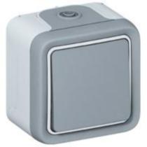 LEGRAND 069711 - Conmutador Plexo monobloc de superficie gris - 10AX