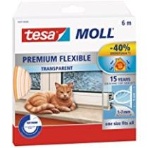 TESA 054170020002 - BURLETE DE SILICONA TRANSPARENTE PERFIL ? 6M X 9MM TRANSP.