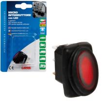 LAMPA LAM45535 - INTERRUPTOR LED CON RESISTENCIA AL AGUA ROJO 12/24V 10AMP