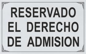DELPI ALSER516 - PLACA ALSER 516 ALUMINIO PLATA "RESERVADO.. " 197X121MM