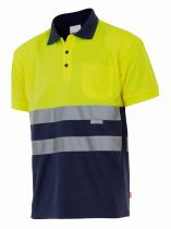 VELILLA CONFECCION 1720120 - POLO BICOLOR ALTA VISIBILIDAD AMARILLO/AZUL