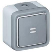 LEGRAND 069722 - Pulsador NA luminoso Plexo monobloc de superficie gris - 10A