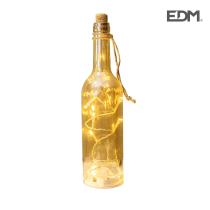 EDM 71671 - BOTELLA DE CRISTAL VITANGE CON 10 LEDS 7.3X29.5 S/PILAS