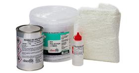 BARCELONESA 83097 - KIT RESINA POLIESTER + CATALIZADOR 1 KILO + 1 M2