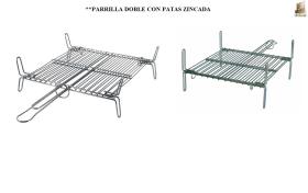 ARDOSIA PDP3 - PARRILLA DOBLE C/PATAS ZINCADA 40X40