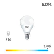 EDM 98948 - BOMBILLA ESFERICA LED E14 7W 600 LM 6400K LUZ FRIA