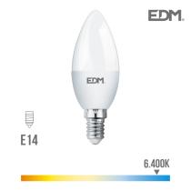 EDM 98328 - BOMBILLA VELA LED 5W E14 400lm 6400K LUZ FRIA