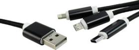 ELECTRO DH 38448 - CONEXIÓN MÚLTIPLE DE USB AM A LIGHTING/MICRO USB/USB-C. 1 MT