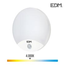 EDM 32537 - APLIQUE REDONDO EXTERIOR LED 15W 1250LM 4000K C/SENSOR PRESE