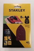 STANLEY STA31024XJ - 5 HOJAS DE LIJA GRANO SURTIDO