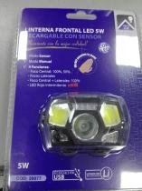 HEPOLUZ 20077 - LINTERNA FRONTAL LED 5W RECARGABLE USB CON SENSOR ON/OFF