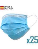 c MSK0004 - MASCARILLAS QUIRURGICAS IIR AZUL ADULTO 25 UNIDADES