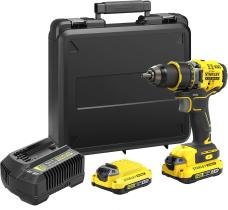STANLEY SFMCD720D2KQW - TALADRO ATORNILLADOR BRUSHLESS V20 LI-ION 18V 80NM, PORTABRO