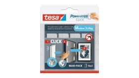 TESA 777220000100 - 6 TIRAS CUELGA CUADROS POWERSTRIPS CLICK DE 1,8 KG CADA UNA