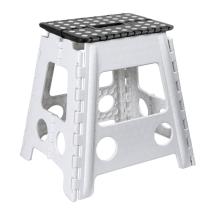 EXCLUSIVAS CAMACHO 81612 - Taburete Plegable Pp Blanco/negro 39x32x40cm, Asiento:29x22c