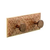 EXCLUSIVAS CAMACHO 39825 - Perchero Pared Madera Dm+mimbre C/2 Ganchos Madera Mango 28,