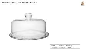 ARDOSIA 12362V - QUESERA VIDRIO C/BASE VIDRIO 27CM