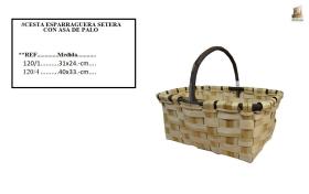 ARDOSIA 1204 - CESTA CASTAÑO ASA DE PALO 40X23CM